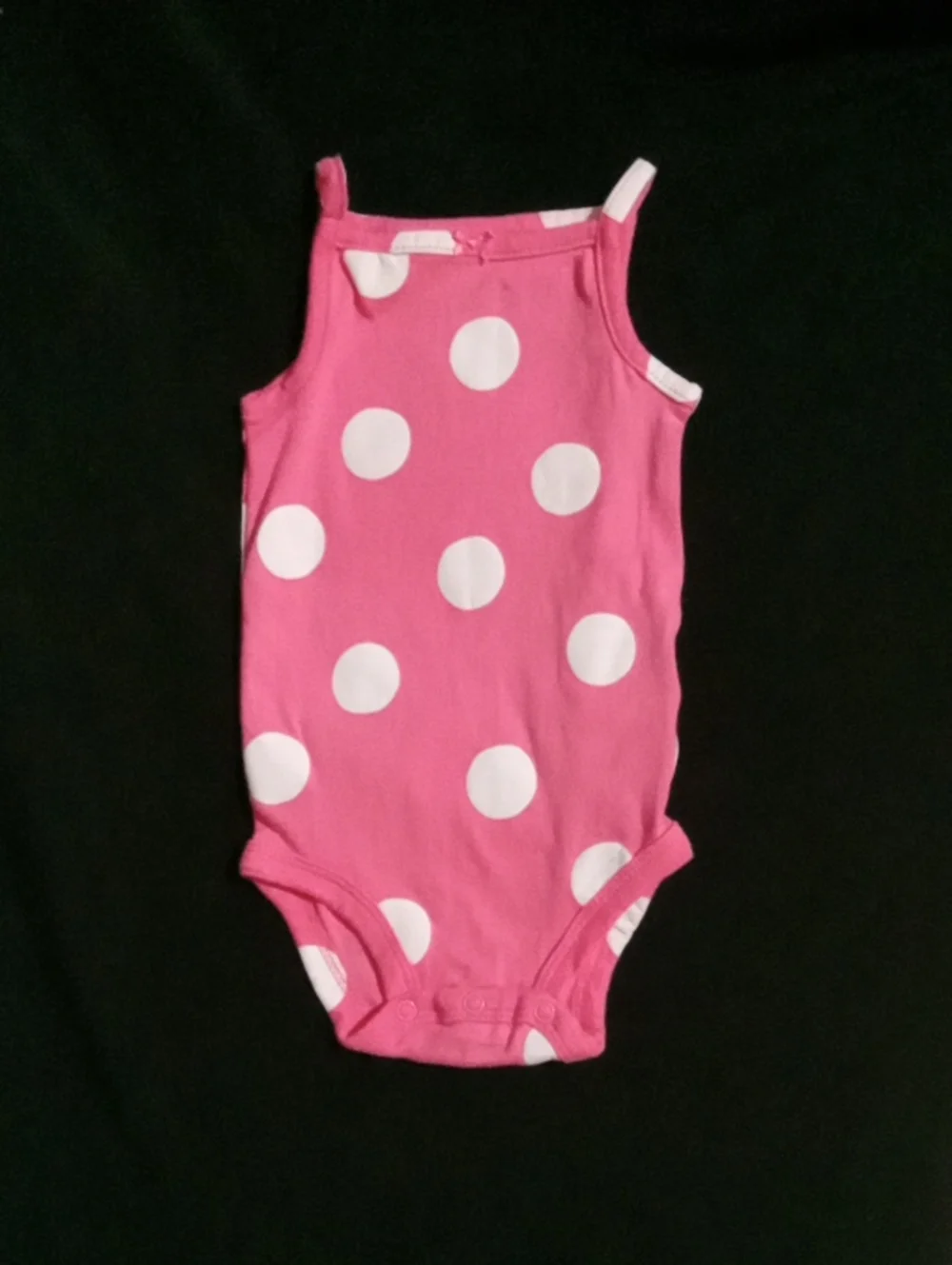 Carter's Pink and White Polka Dot Sleeveless Bodysuit